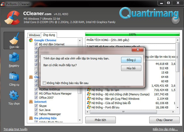 Cách xoá file lặp bằng CCleaner