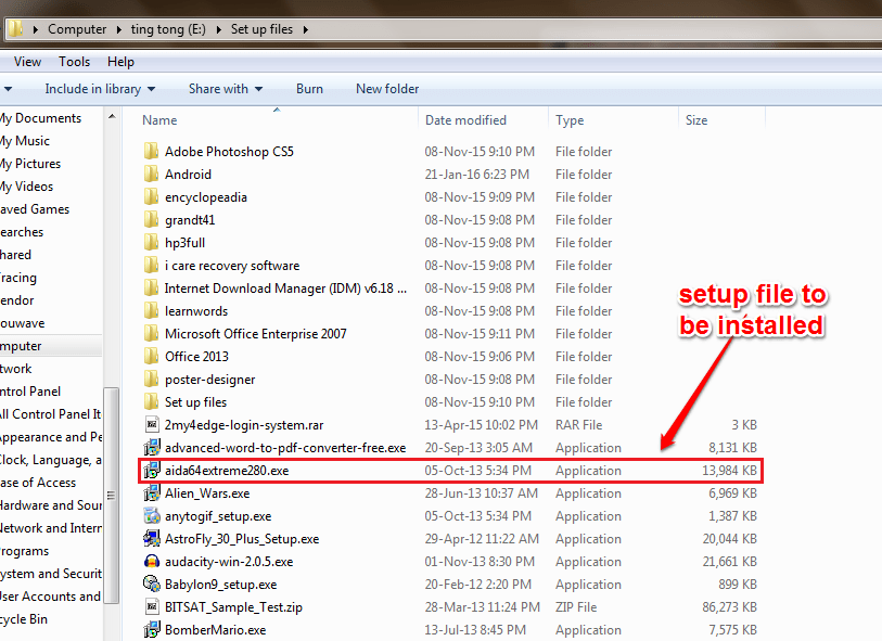 file cài đặt ứng dụng bị lỗi