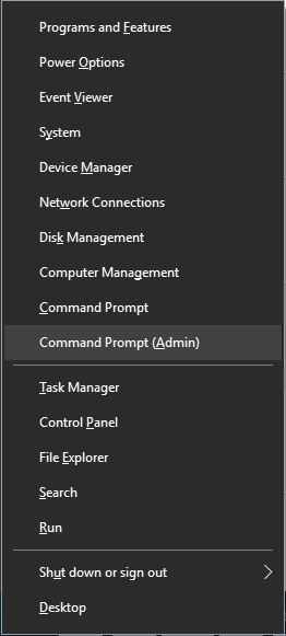Mở Command Prompt dưới quyền Admin