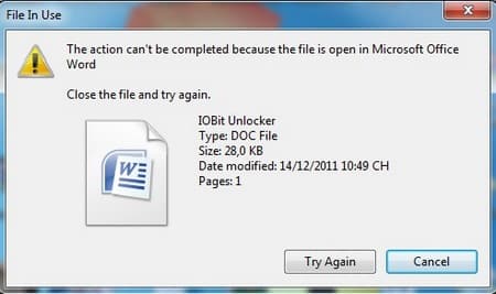 Thông báo lỗi không xóa được file