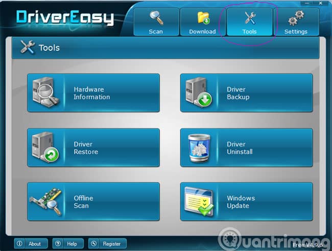 Các tùy chọn trong tab Tools
