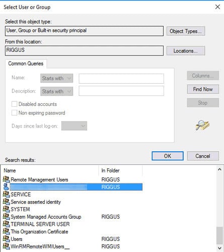 Select User or Group