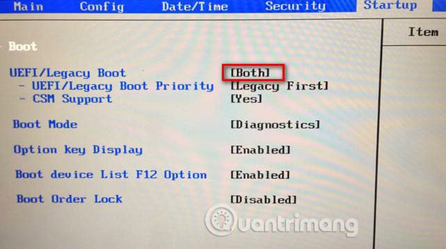 Nhập BIOS và thiết lập chế độ boot để khởi động CSM