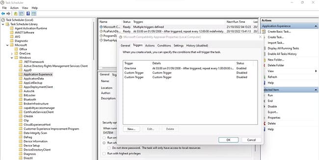 giam-muc-su-dung-cpu-cua-microsoft-compatibility-telemetry-6 Điều hướng đến tab Triggers