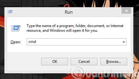 Nhập lệnh cmd vào hộp thoại Run