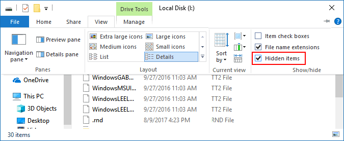 hien-file-an-tren-usb-2 Hiện file ẩn trong USB từ thanh thực đơn trong File Explorer