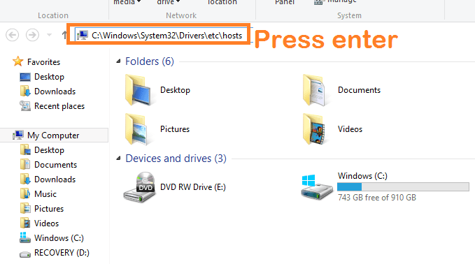 đường dẫn mở file host