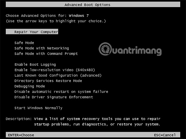 Sử dụng Startup Repair