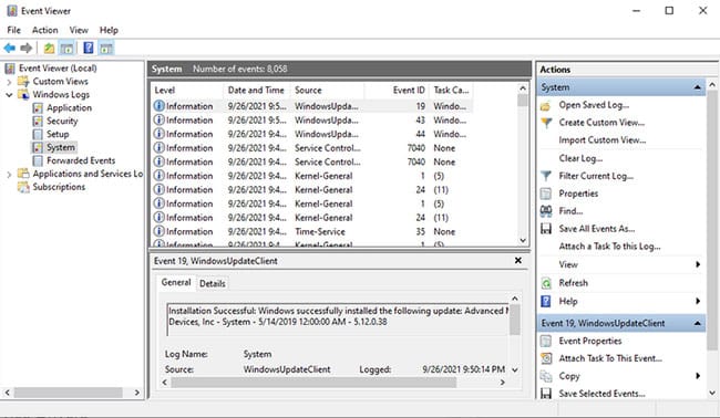 khac-phuc-loi-critical-structure-corruption-3 Sử dụng Event Viewer để tìm ứng dụng gây ra lỗi