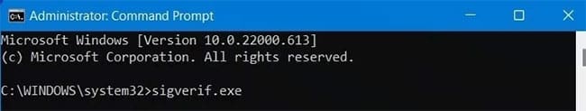 khac-phuc-su-co-vong-lap-khoi-dong-windows-2 Nhập lệnh sigverif.exe