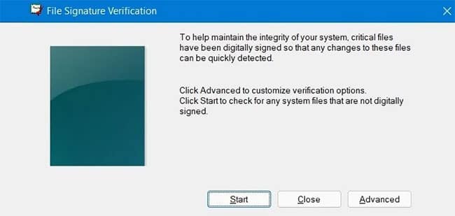 khac-phuc-su-co-vong-lap-khoi-dong-windows-3 Nhấp vào Start cho File Signature Verification