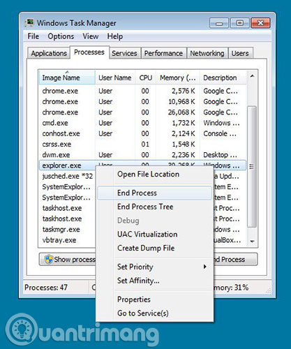 Mở Create New Task