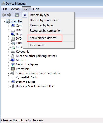 Show Hidden Device