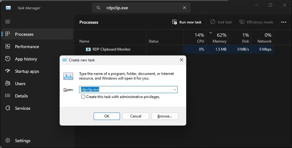 khong-the-copy-paste-trong-windows-10 Hộp thoại tạo tác vụ mới