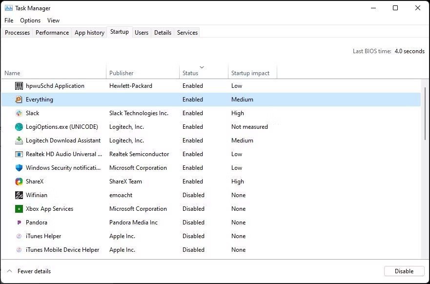 khong-the-copy-paste-trong-windows-3 Task Manager Windows 11 hiển thị tab Startup