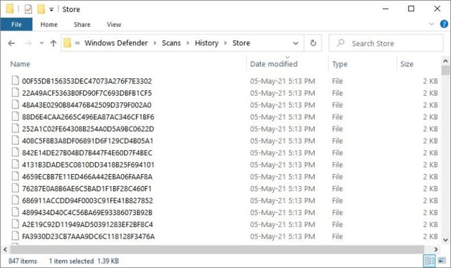 kiem-tra-windows-defender-1 Nhiều tệp 2KB đã được tạo trong Windows Defender.