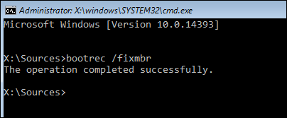 Lệnh khôi phục Master Boot Record