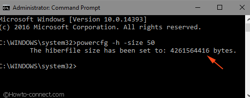 nhấn Enter để nén file hiberfil.sys