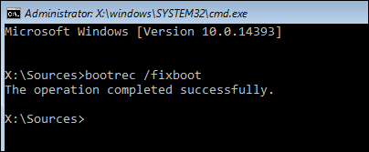 Lệnh ghi một Boot Sector mới cho toàn bộ phân vùng hệ thống