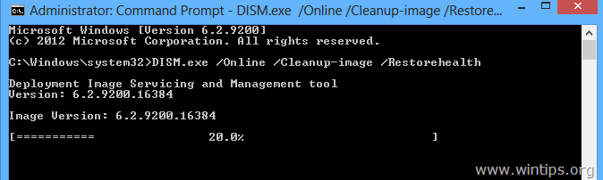 Chờ DISM sửa chữa các file bị lỗi