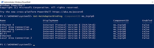 loi-an-unexpected-error-occurred-4 Vô hiệu hóa IPv6 bằng Powershell