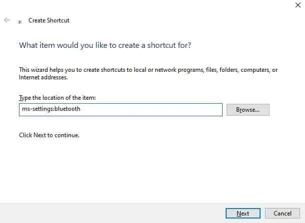 loi-bluetooth-metered-connection-3 Sao chép và dán các mục vào hộp vị trí shortcut - ms-settings:bluetooth