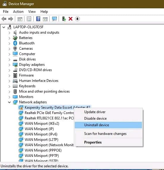 Bấm vào Uninstall
