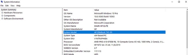 loi-hp-software-framework-is-not-installed-3 Tìm số model của thiết bị