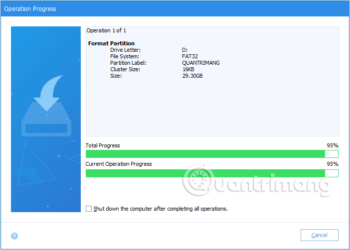 loi-khong-format-duoc-usb-13 Quá trình Format USB trên AOMEI Partition Assistant