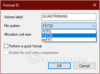 loi-khong-format-duoc-usb-8 Thay đổi định dạng FAT 32 thành NTFS hoặc exFAT