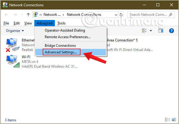 loi-khong-nhan-mang-day-2 Kích vào mục Advanced và sau đó chọn Advanced Settings