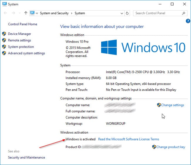 Tại đây cuộn xuống tìm mục Windows Activation.