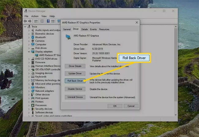 loi-stop-0x0000008e-1 Hạ cấp (roll back) driver