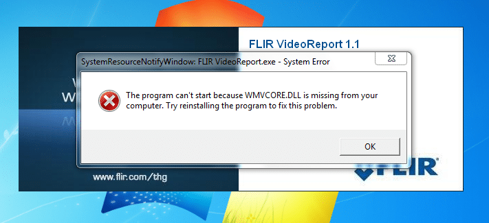 Thiếu file WMVCoreDLL