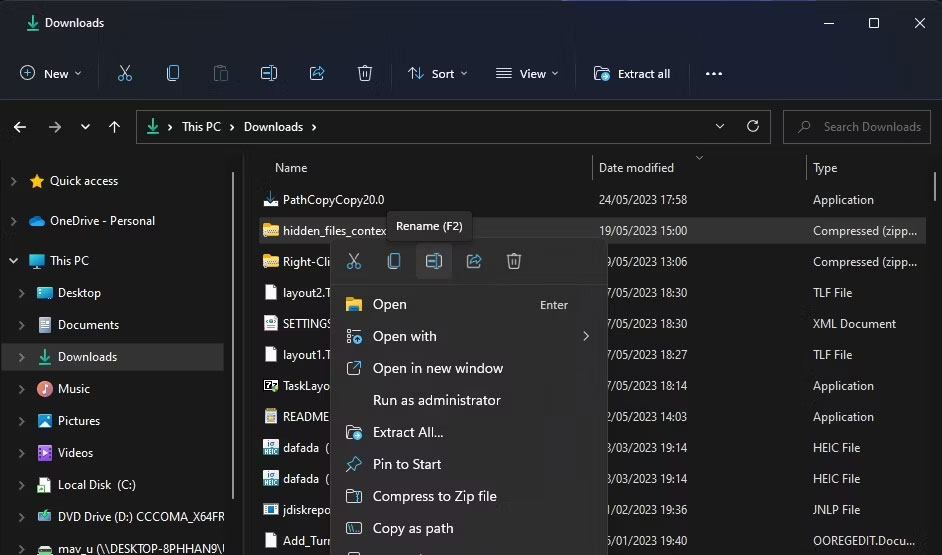loi-trich-xuat-file-zip-0x80010135-1-1 Tùy chọn Rename