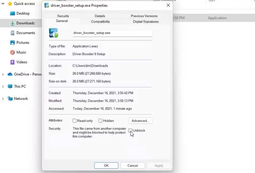 loi-windows-cannot-access-the-specified-device-5 Hộp kiểm Unblock