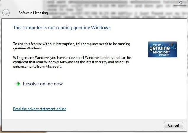 lỗi This Copy Of Windows Is Not Genuine