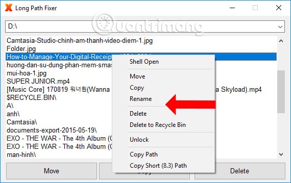 Thực hiện thao tác với thư mục, file