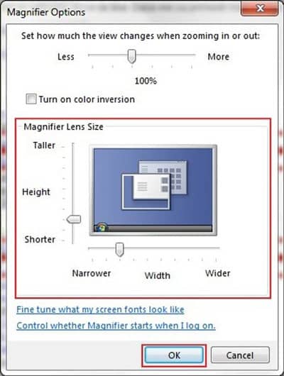 Phóng to, thu nhỏ với công cụ sẵn có trong Windows