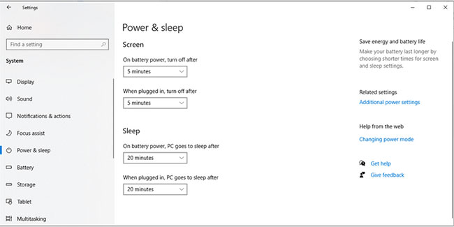 man-hinh-windows-khong-tat-sau-thoi-gian-da-dat-1 Kiểm tra cài đặt Power & sleep