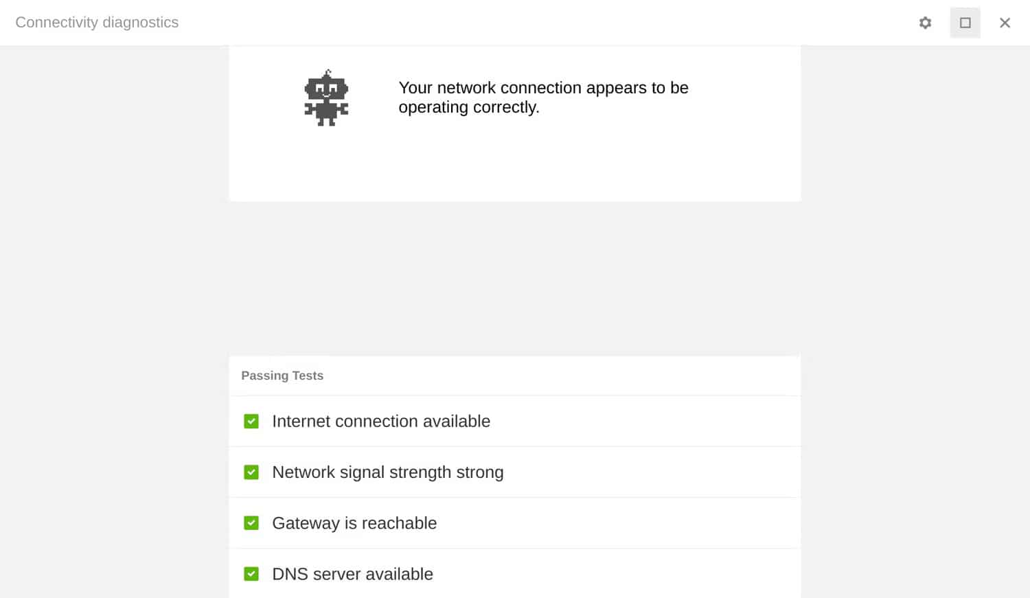 mang-khong-kha-dung-tren-chromebook-7 Đầu ra Chrome Connectivity Diagnostics kèm trạng thái