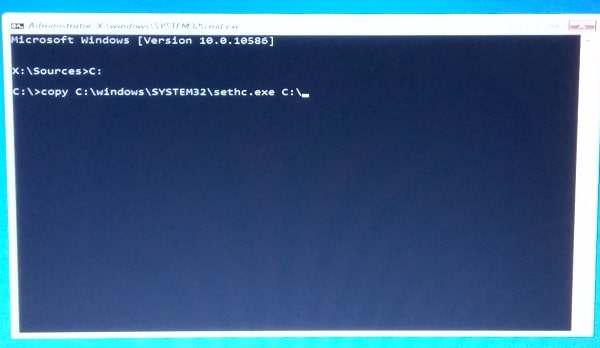 Nhập câu lệnh dưới đây vào cửa sổ Command prompt