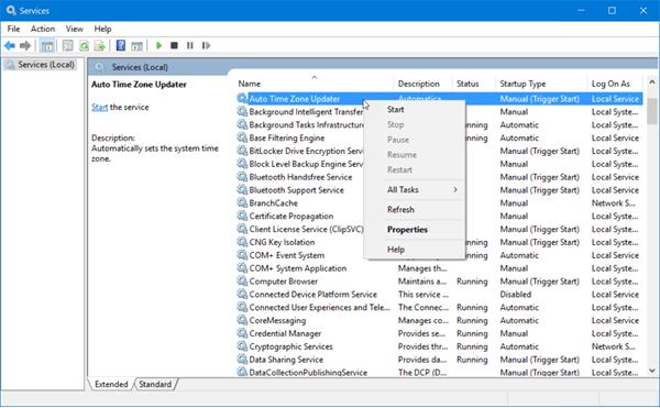 mở Windows Services trên Windows 10/8/7