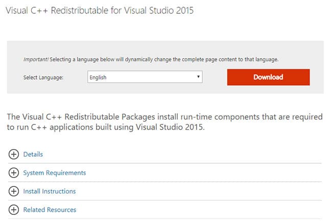 msvcp140-dll-is-missing-2 Cài đặt lại Microsoft Visual C++ Redistributable cho Visual Studio trên máy tính