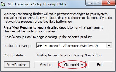 .NET Framework Setup Cleanup Utility