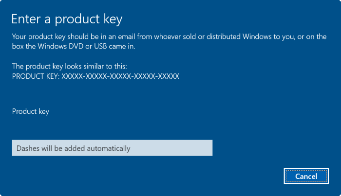 nhập Product key mới trên Windows 10 rồi click chọn Next