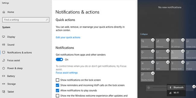 nut-bluetooth-bi-mat-trong-action-center-1 Chỉnh sửa menu Quick Actions