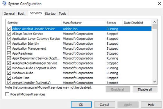 phim-print-screen-khong-hoat-dong-6 Chọn Hide all Microsoft services