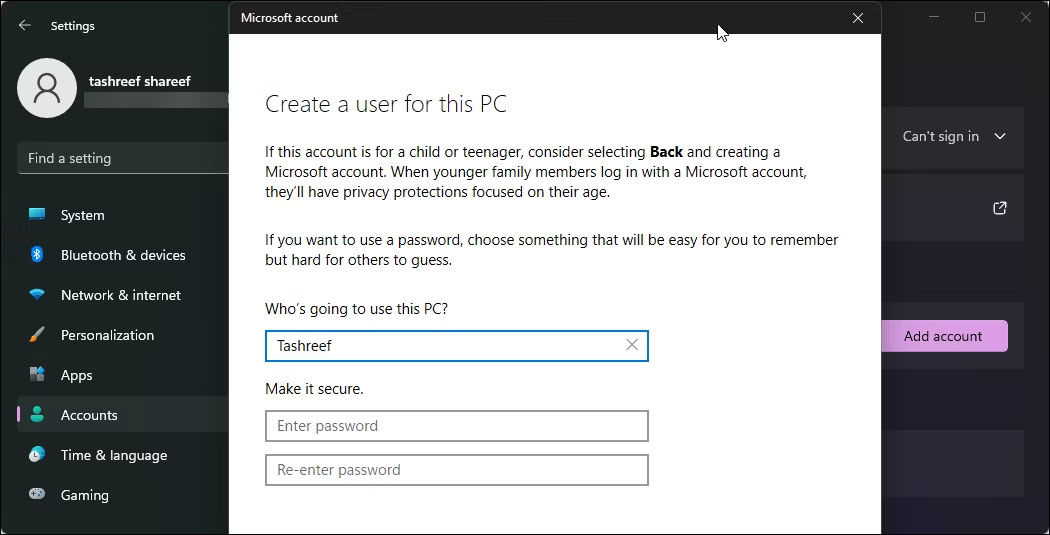quick-access-khong-hien-thi-file-gan-day-5 Tạo tài khoản người dùng mới Windows 11 PC
