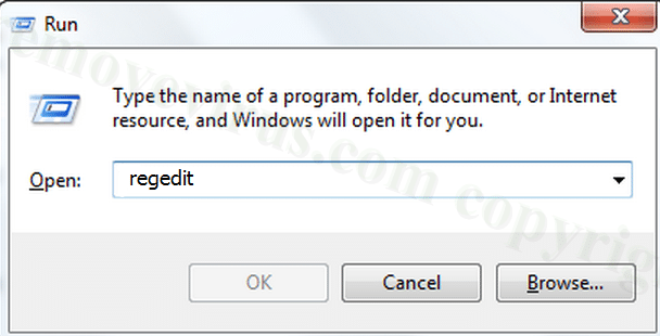 nhập regedit